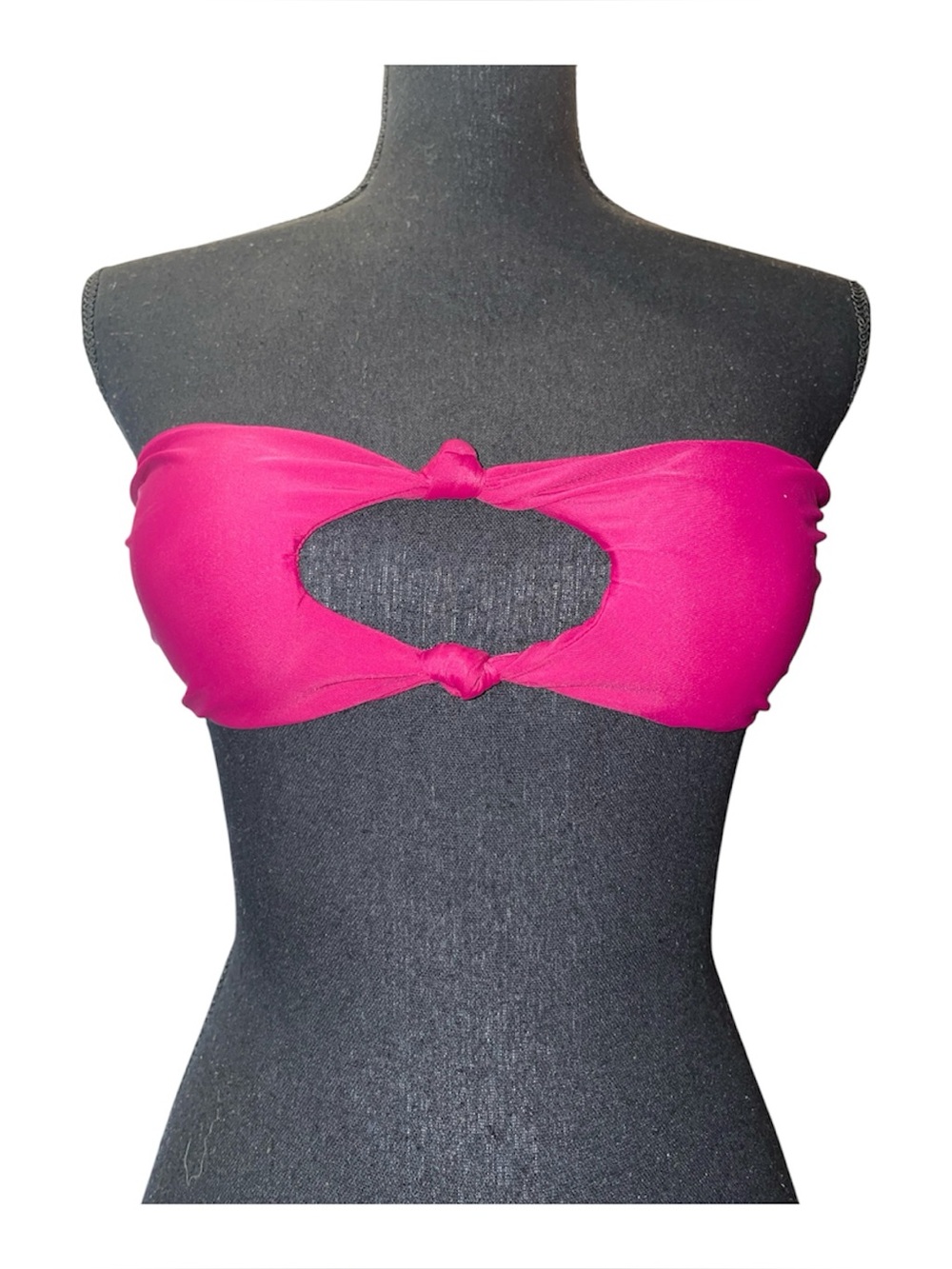 Women’s Fuchsia Bandeau Cutout Swim Top